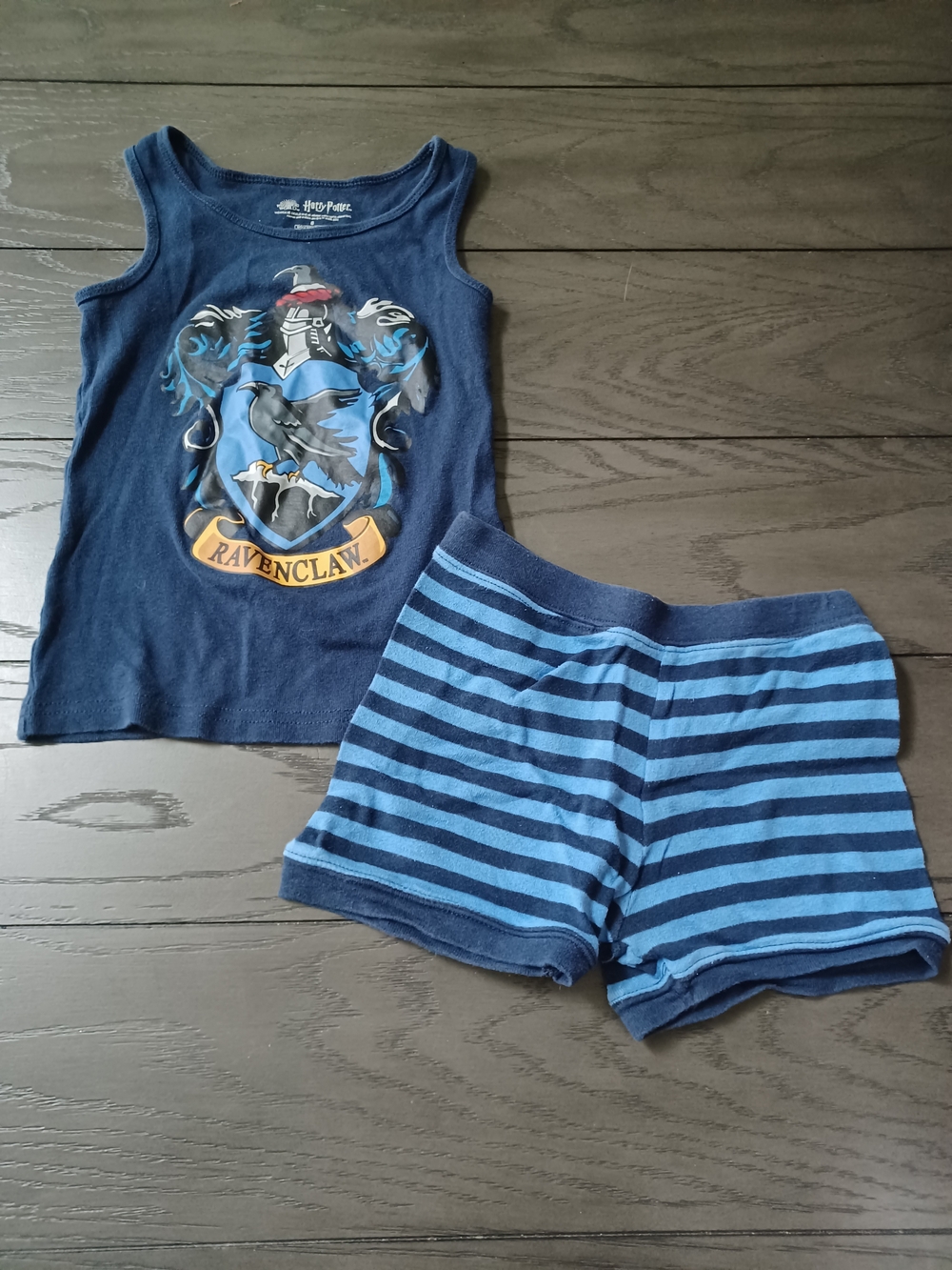 Harry Potter Ravenclaw Navy & Light Blue Tank Top and Striped Shorts Pajama Set
